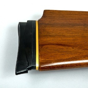 Gold anodised aluminium butt spacer in 5mm thickness fitted to an Anschutz LG250 Match air rifle