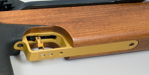 Custom Gun Parts prototype CNC machined trigger guard fitted to a Feinwerkbau 300s Match air rifle
